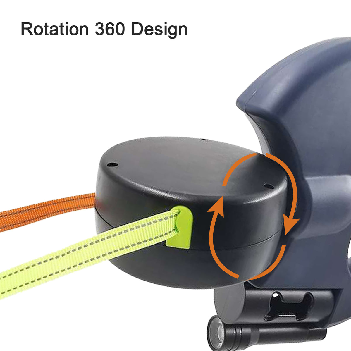 360-degree rotating leash head keeps two dogs from tangling
