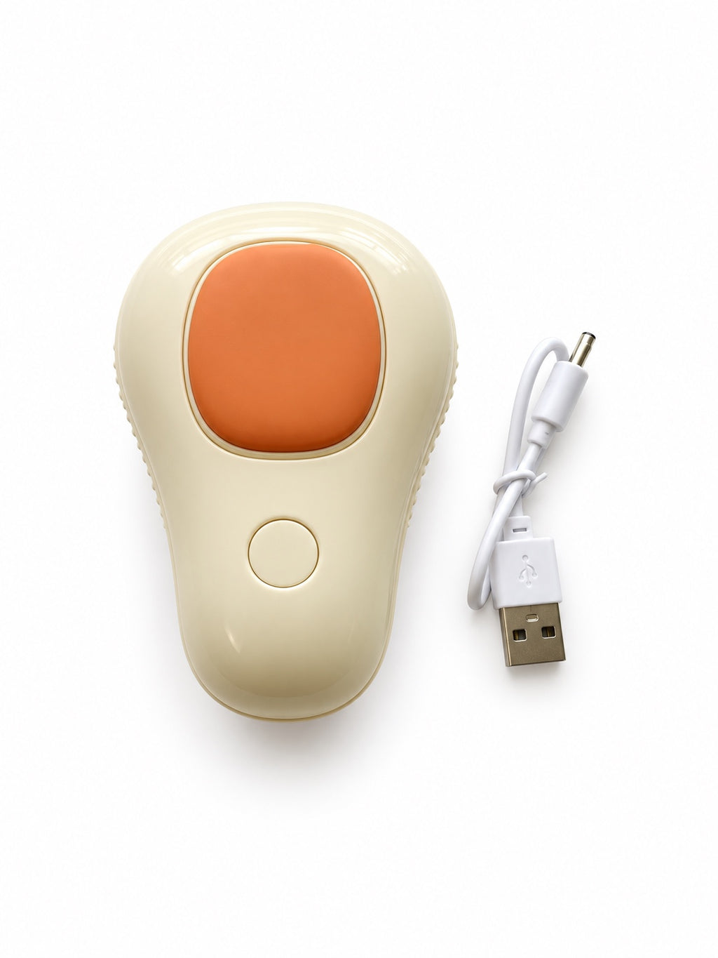 Back of the brush showing the water tank cover and power button