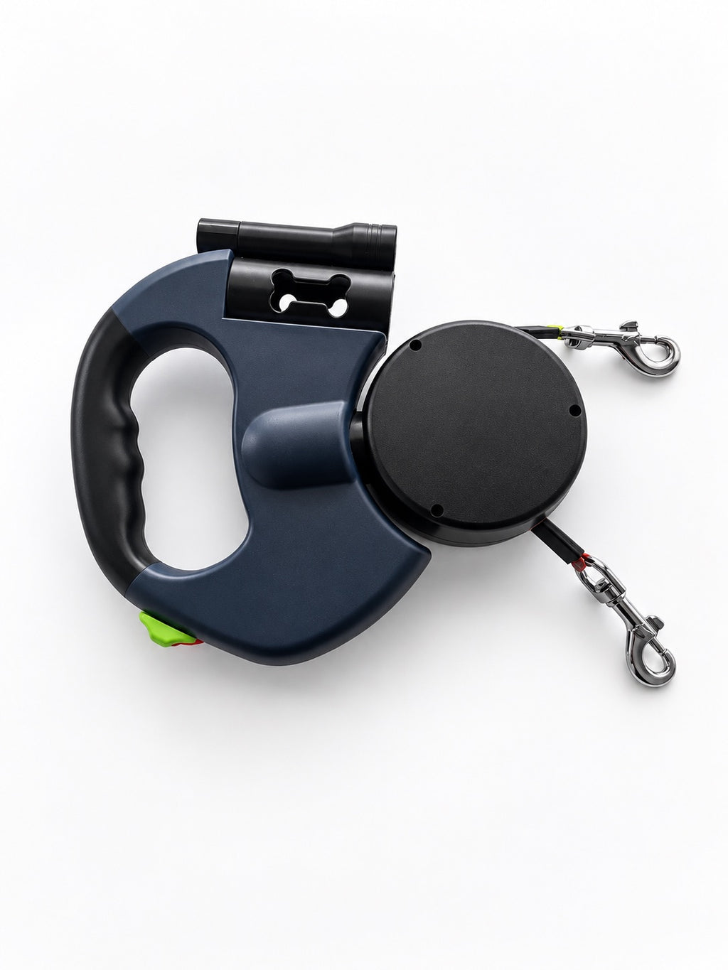QuietPaw double dog leash handle with two retractable leads and clips